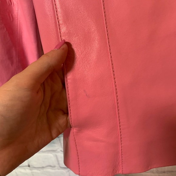 Black Rivet pink 100% leather zip up jacket - Picture 6 of 16
